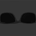 Stylish Black Rectangular Glasses With Red Accent Temple Arms Placed On Dark Reflective Surface