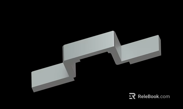 White Angular Geometric Structure 3D Model with Multiple Right Angles 3d model