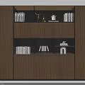 Modern Wooden Bookcase With Shelves Books Decorative Items And Small Plant