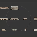 Ancient Architectural Elements Model With Doors Windows Columns And Details