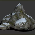 Wood Stone Landscape Decorative Pieces With Snow Covered Surface And Natural Texture