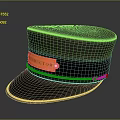 Dark Brown Conductor Cap With Black Band Golden Trim And Label
