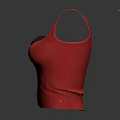 Red Sleeveless Fitted Tank Top for Women Modern Fashion Casual Wear