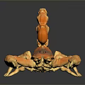 Orange Brown Reptile Scorpion Featuring Large Pincers Curved Tail on Dark Background