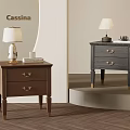 Stylish Wooden Nightstands With Drawers And Table Lamps For Bedroom
