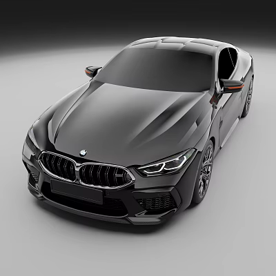 Black BMW Sports Coupe With Sleek Headlights And Aerodynamic Body Design 3d model