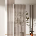 Modern Room Dividers With Sleek Metal Frames Glass Panels And Indoor Plants