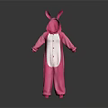 Cute Pink Rabbit Onesie Design For Kids With Hood And Soft Comfortable Fabric