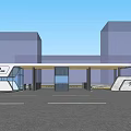 Modern Entrance Gate Of Anli Science And Technology Park With Glass Structure And Vehicles