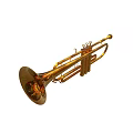Golden Brass Trumpet Musical Instrument with Polished Surface and Classic Design