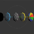 Colorful Umbrellas With Various Designs And Different Handle Colors For Daily Use