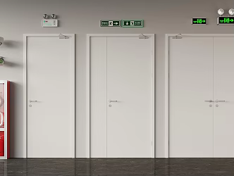 Fire Door Fire Door Emergency Lighting Fire Equipment 3d model