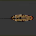 Sailing Ship 3D Model With Red Flag Wooden Deck Tall Masts And Classic Design