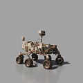 Mars Rover With Scientific Instruments And Six Wheels For Space Exploration 3d model