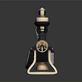 Vintage Electronic Telephone With Classic Rotary Dial Coiled Cord And Metal Components