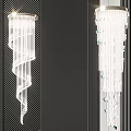 Elegant Modern Crystal Chandeliers With Spiral Design And Hanging Glass Pendants