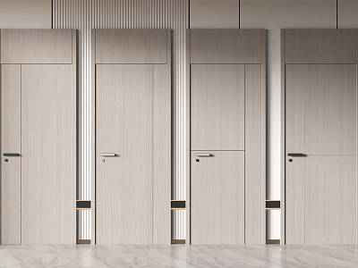 Modern swing door room door combination 3d model