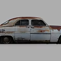 Functional Car With Rusted Exterior And Vintage Weathered Classic Body