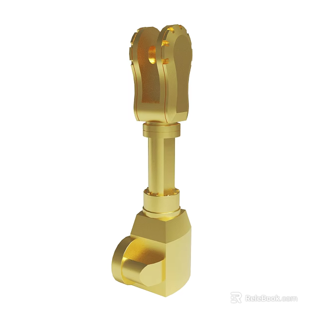 Golden Industrial Mechanical Connector Component With Metal Joint Structure Design 3d model 
