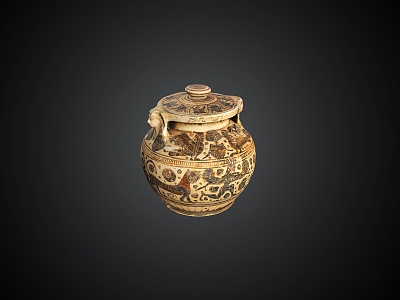 Old pottery jars, jars, old objects 3d model