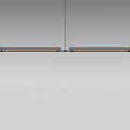 Modern Long Strip Chandelier with Sleek Metal Frame and Structural Details for Interior Design