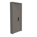 Modern Security Door With Vertical Stripes And Electronic Lock Design