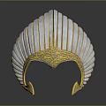 Luxury Silver Gold Jewelry Crown Featuring Leaf Like Structure And Intricate Patterns 3d model