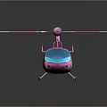 Bright Pink Toy Helicopter With Colorful Propellers Yellow Accents And Blue Cockpit