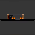 Aerospace Drone Frame With Black Structure And Orange Components For Space Exploration