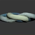 Organ And Hair Inspired Intertwined Rings With Green Blue Gradient Smooth Surface