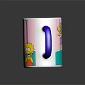 Colorful Simpsons Family Cartoon Mug With White Body Blue Rim And Handle