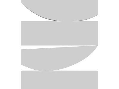 Building Components Featuring Curved And Rectangular Gray Geometric Structural Design Elements 3d model