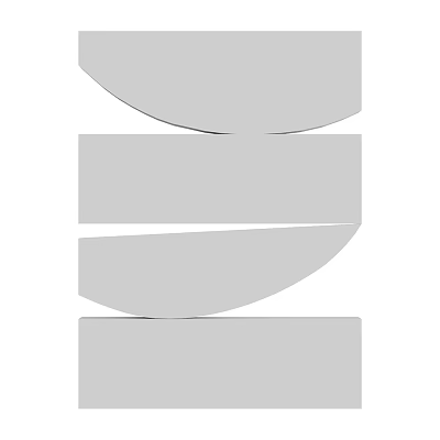 Building Components Featuring Curved And Rectangular Gray Geometric Structural Design Elements 3d model