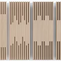 Modern Wood Grain Wall Panels With Vertical Stripes And Geometric Patterns 3d model