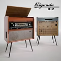 Two Vintage Radios With Wooden Case Metal Mesh And Control Panels Design