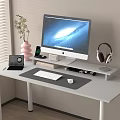 Desktop Computer Laptop Monitor Digital Equipment 3d model
