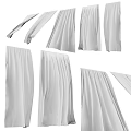 White Elegant Curtains With Soft Drapery And Different Hanging Styles