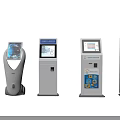 Different All in One Kiosk Models with Touchscreen Display and Service Functions 3d model