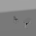 Modern Conference Table With Rolling Casters And Lightweight Office Chairs 3d model