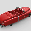 Vintage Red Convertible Car With Classic Retro Design And Chrome Details