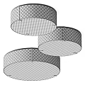Three Round Modern Ceiling Lights with Linen Shades for Indoor Living Room Bedroom 3d model