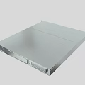 High Performance Rack Mount Server With Silver Enclosure And Front Hard Drive Bays 3d model