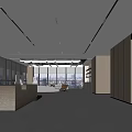 Modern Front Desk Office Reception Rest Area 3d model