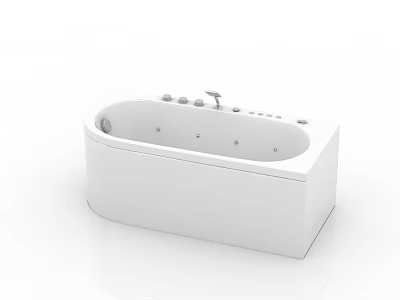White Freestanding Bathtub With Control Panel And Modern Faucet Design 3d model