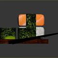 Fresh Assorted Sushi Platter With Salmon Maki And Wasabi On Wooden Plate