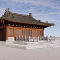 Traditional Chinese Ancient Architecture With Classic Roof Wooden Doors Stone Steps And Ornamental Railings