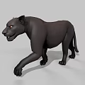 Realistic Black Panther 3D Model With Red Eyes And Walking Pose 3d model