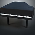 Classic Black Grand Piano With White Keys And Four Legs As Essential Household Item