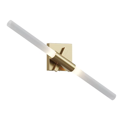 Modern Minimalist Wall Light With Golden Bracket And White Tube Design 3d model