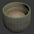 Decorative Round Clay Pot With Textured Exterior And Smooth Pink Interior